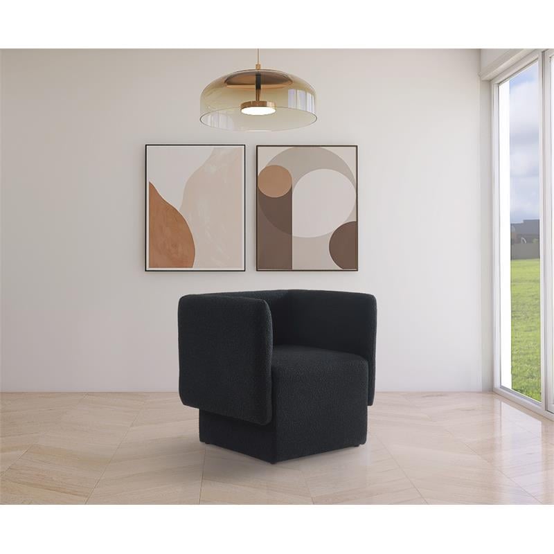 Meridian Furniture Vera Black Boucle Fabric Accent Chair
