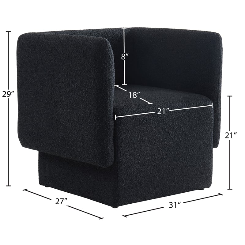 Meridian Furniture Vera Black Boucle Fabric Accent Chair