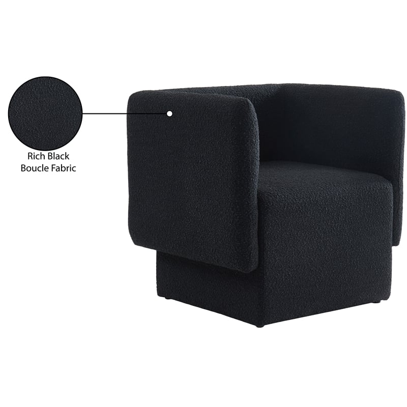 Meridian Furniture Vera Black Boucle Fabric Accent Chair