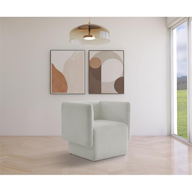 Meridian Furniture Vera Cream Boucle Fabric Accent Chair