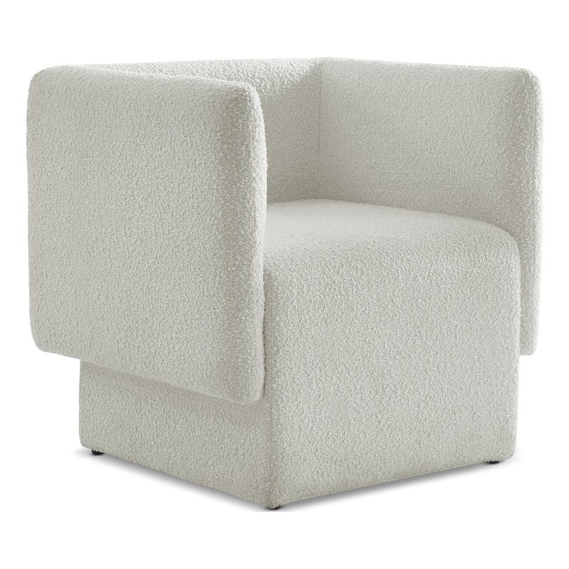 Meridian Furniture Vera Cream Boucle Fabric Accent Chair