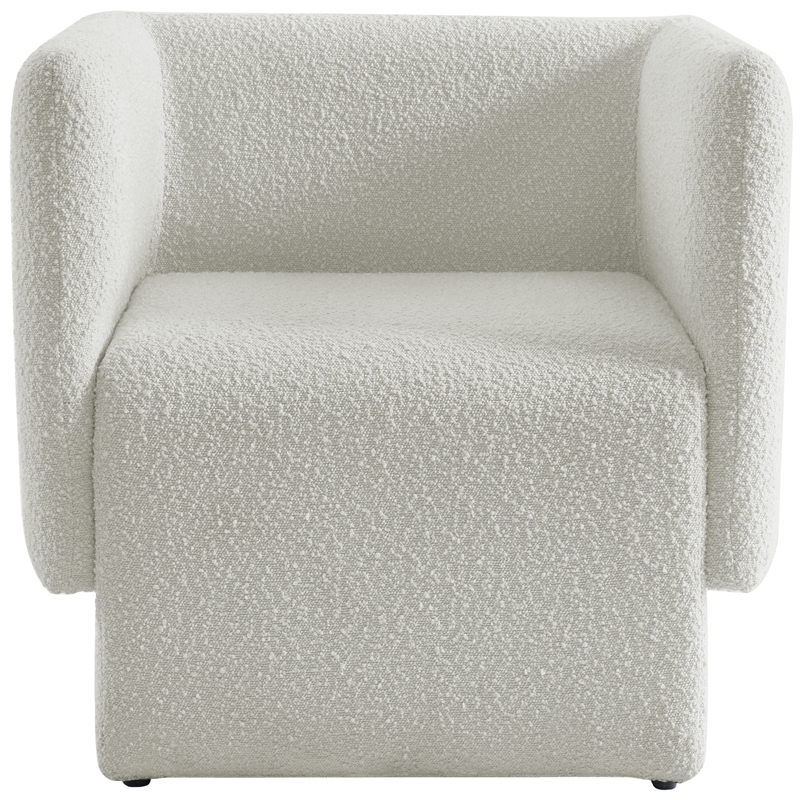 Meridian Furniture Vera Cream Boucle Fabric Accent Chair
