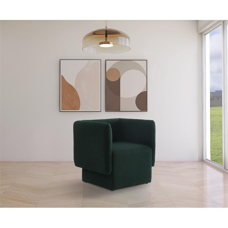 Meridian Furniture Vera Green Boucle Fabric Accent Chair