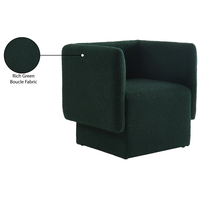 Meridian Furniture Vera Green Boucle Fabric Accent Chair
