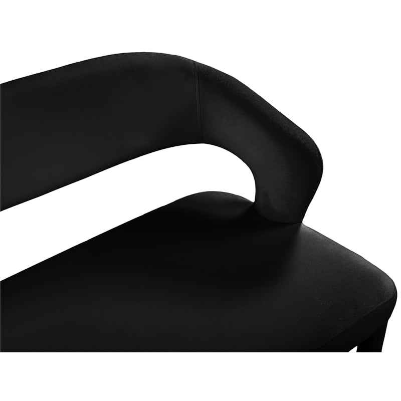 Meridian Furniture Destiny Black Velvet Bench