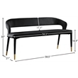 Meridian Furniture Destiny Black Velvet Bench