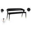 Meridian Furniture Destiny Black Velvet Bench