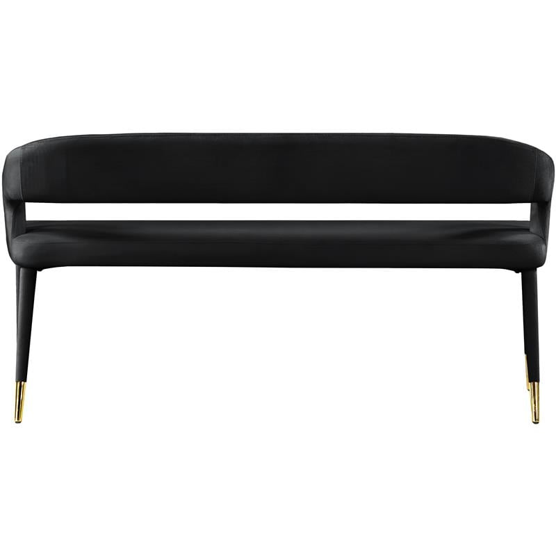 Meridian Furniture Destiny Black Velvet Bench
