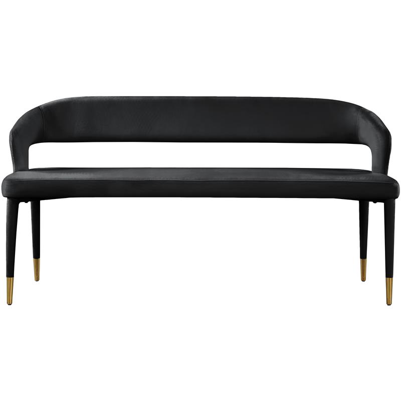 Meridian Furniture Destiny Black Velvet Bench