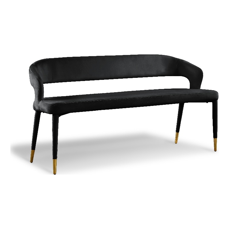 Meridian Furniture Destiny Black Velvet Bench