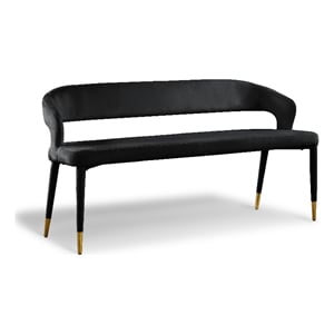 Meridian Furniture Destiny Black Velvet Bench