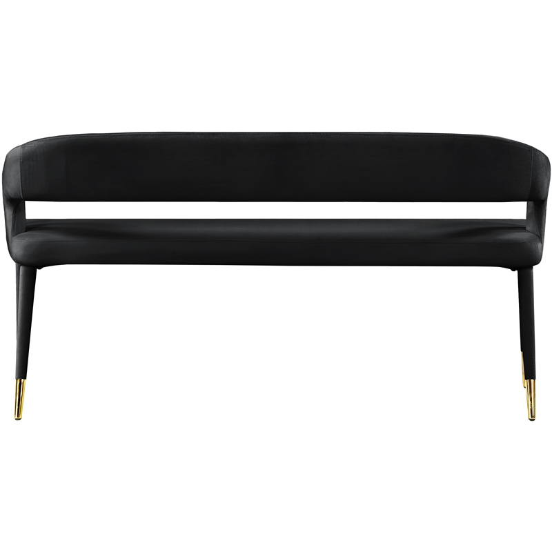 Meridian Furniture Destiny Black Velvet Bench