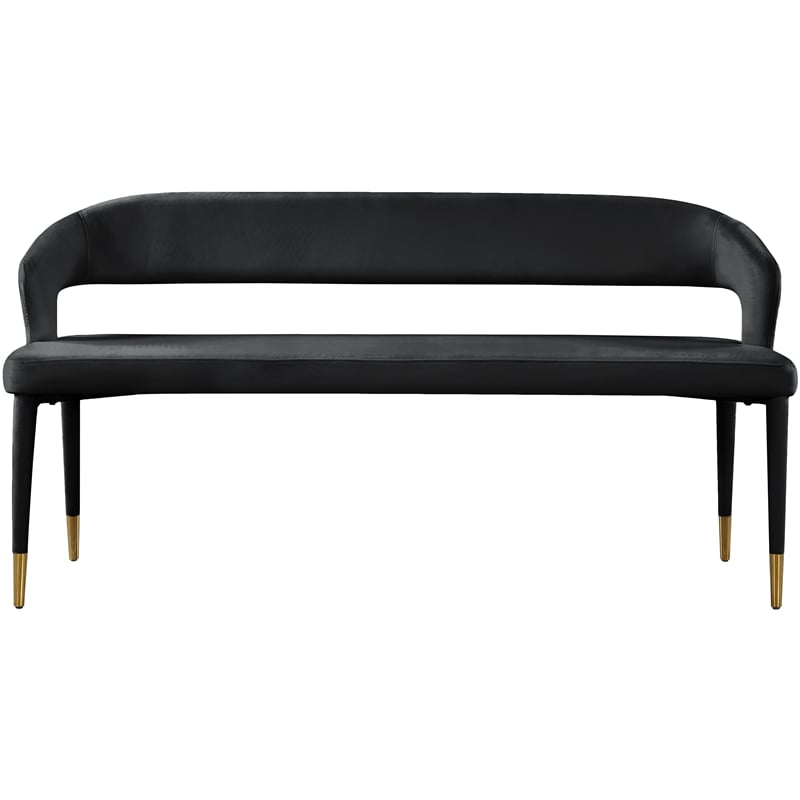 Meridian Furniture Destiny Black Velvet Bench