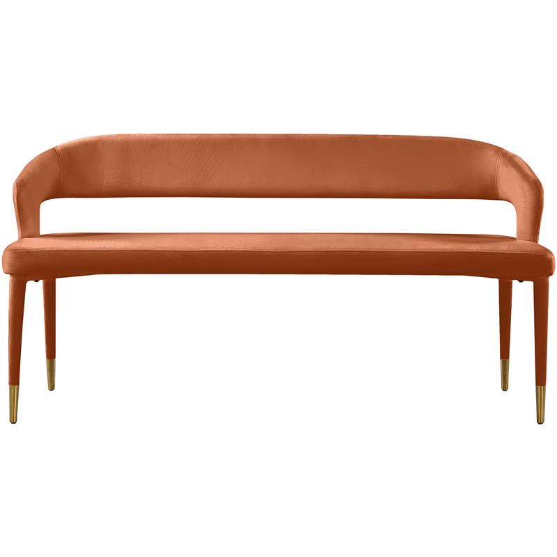 Meridian Furniture Destiny Cognac Velvet Bench