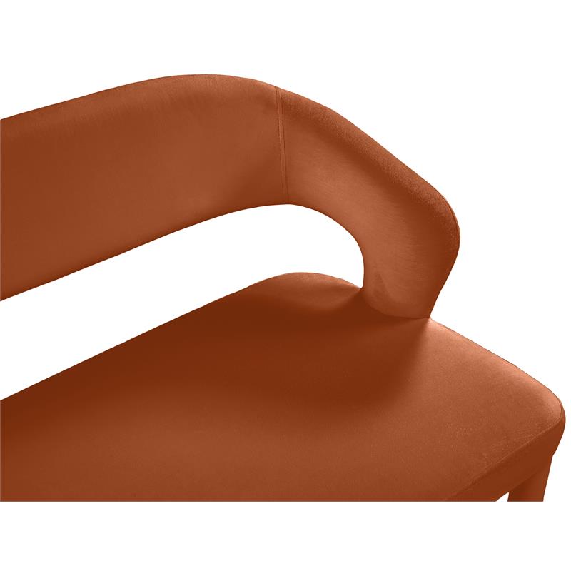 Meridian Furniture Destiny Cognac Velvet Bench
