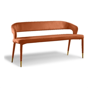 Meridian Furniture Destiny Cognac Velvet Bench