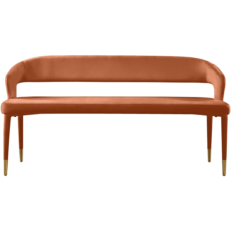 Meridian Furniture Destiny Cognac Velvet Bench