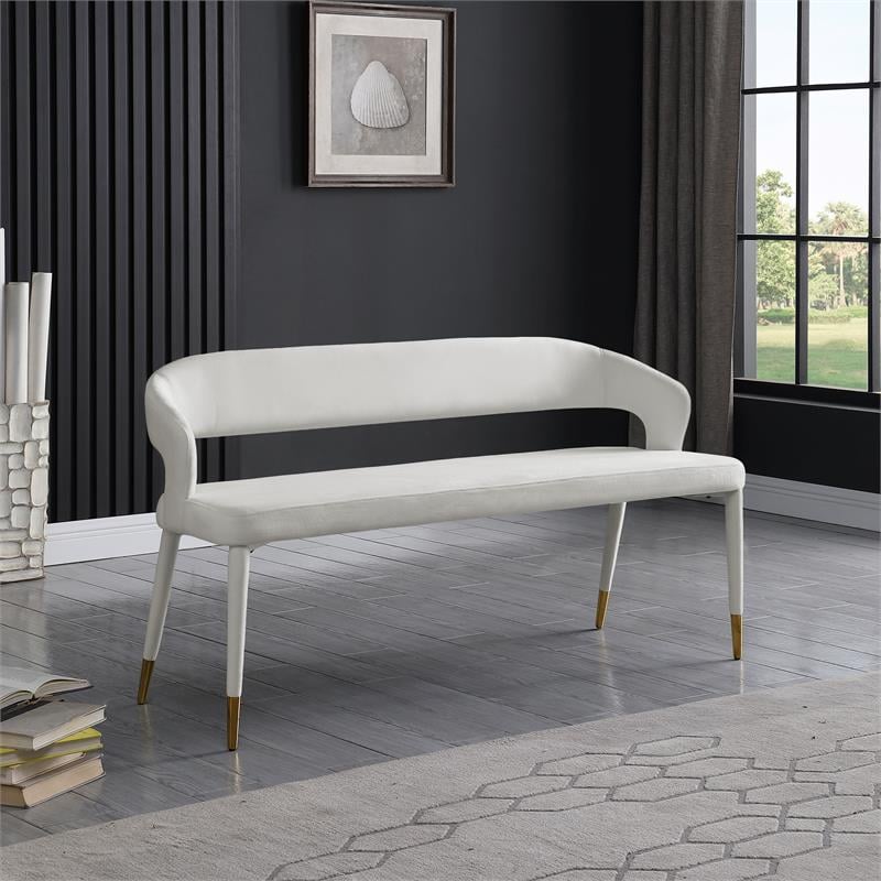 Meridian Furniture Destiny Cream Velvet Bench