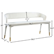 Meridian Furniture Destiny Cream Velvet Bench