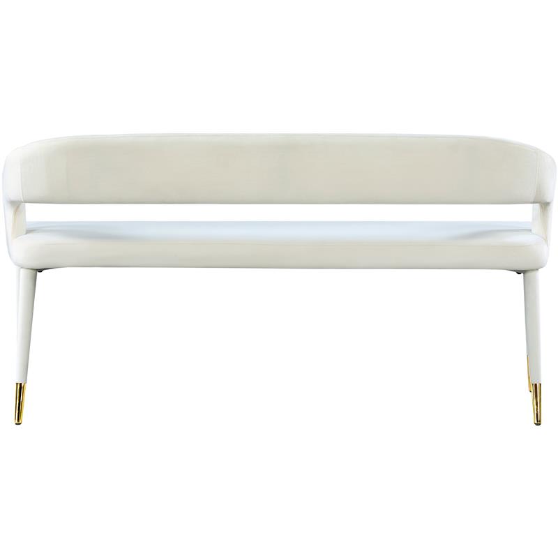 Meridian Furniture Destiny Cream Velvet Bench