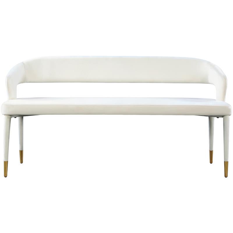 Meridian Furniture Destiny Cream Velvet Bench