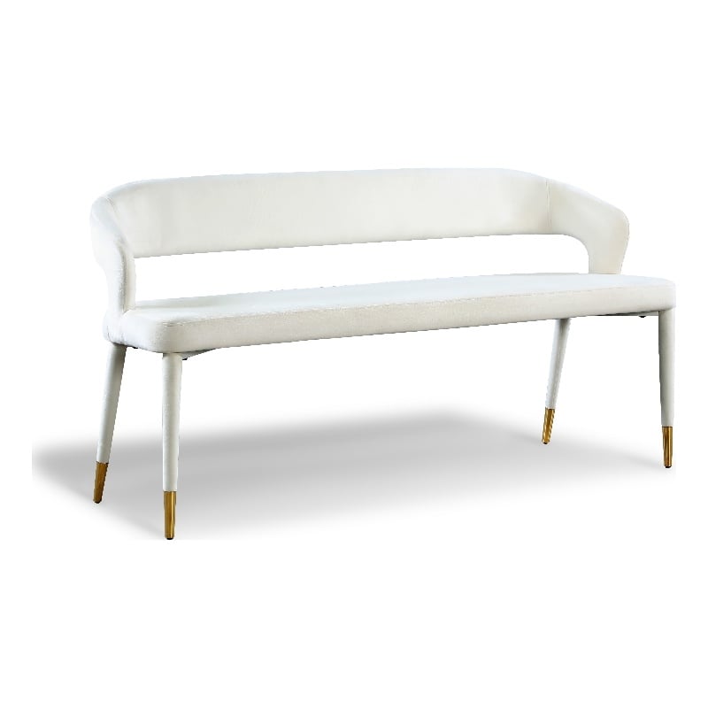 Meridian Furniture Destiny Cream Velvet Bench