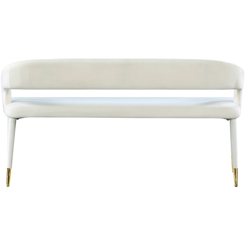 Meridian Furniture Destiny Cream Velvet Bench