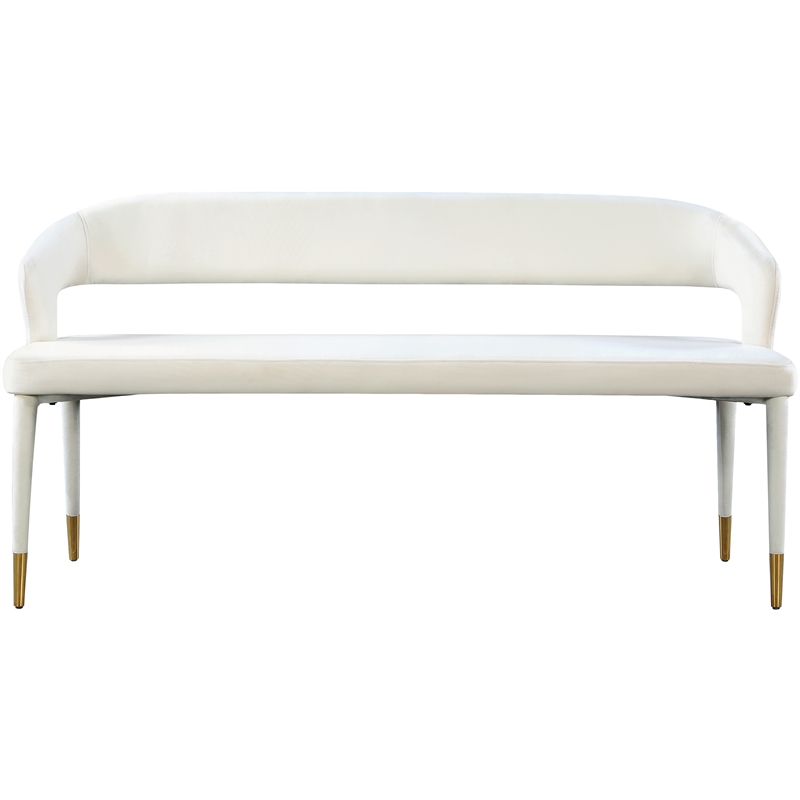 Meridian Furniture Destiny Cream Velvet Bench
