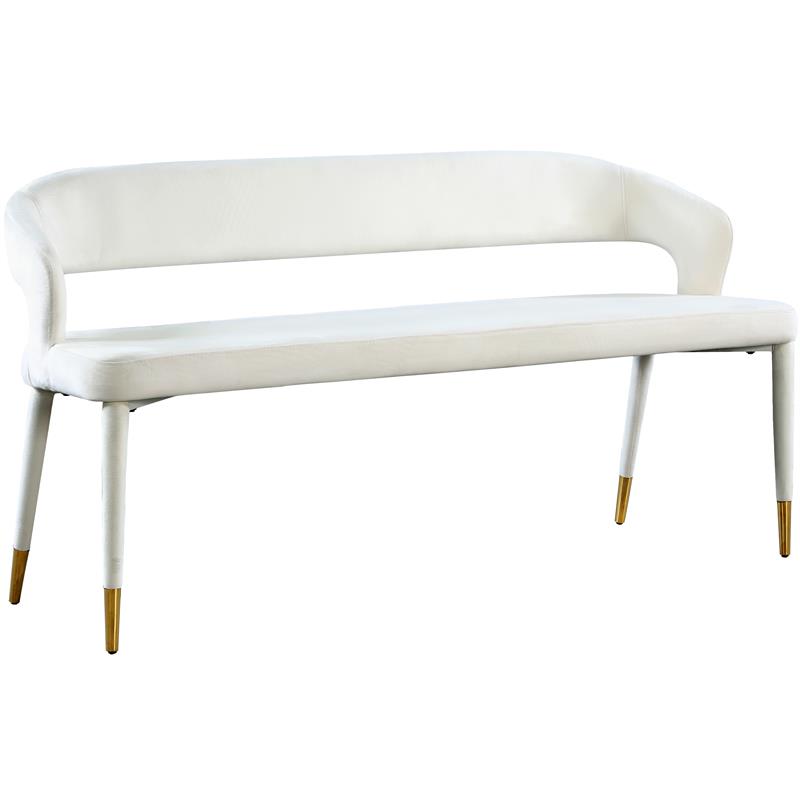 Meridian Furniture Destiny Cream Velvet Bench