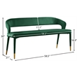 Meridian Furniture Destiny Green Velvet Bench
