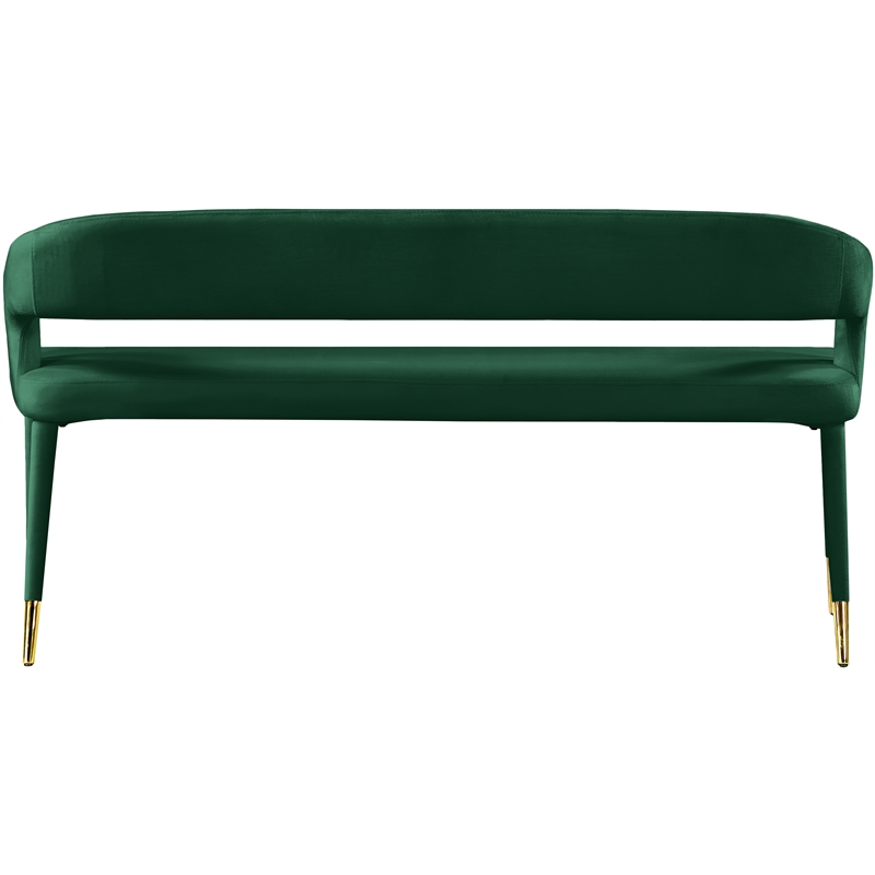 Meridian Furniture Destiny Green Velvet Bench