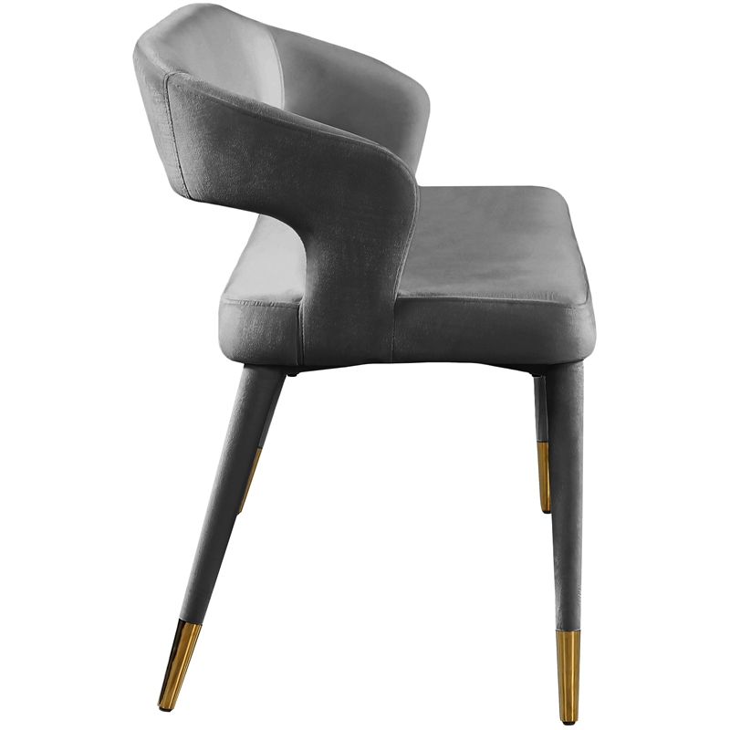 Meridian Furniture Destiny Grey Velvet Bench