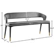 Meridian Furniture Destiny Grey Velvet Bench