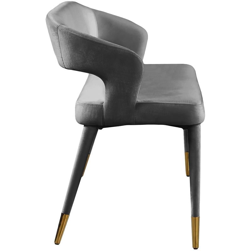 Meridian Furniture Destiny Grey Velvet Bench