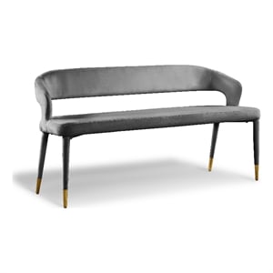 Meridian Furniture Destiny Grey Velvet Bench