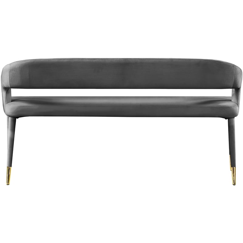 Meridian Furniture Destiny Grey Velvet Bench