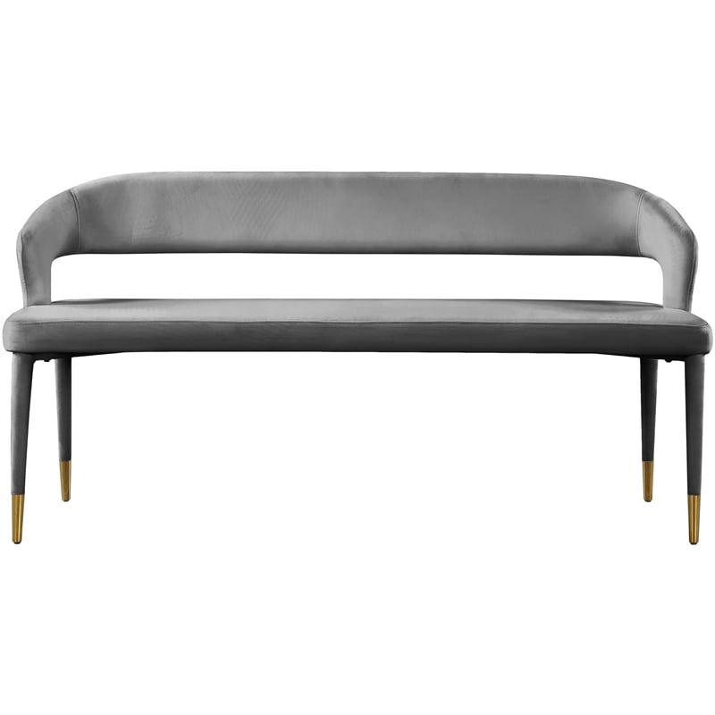 Meridian Furniture Destiny Grey Velvet Bench