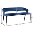 Meridian Furniture Destiny Navy Velvet Bench