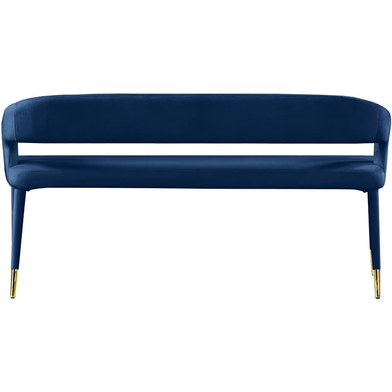 Meridian Furniture Destiny Navy Velvet Bench