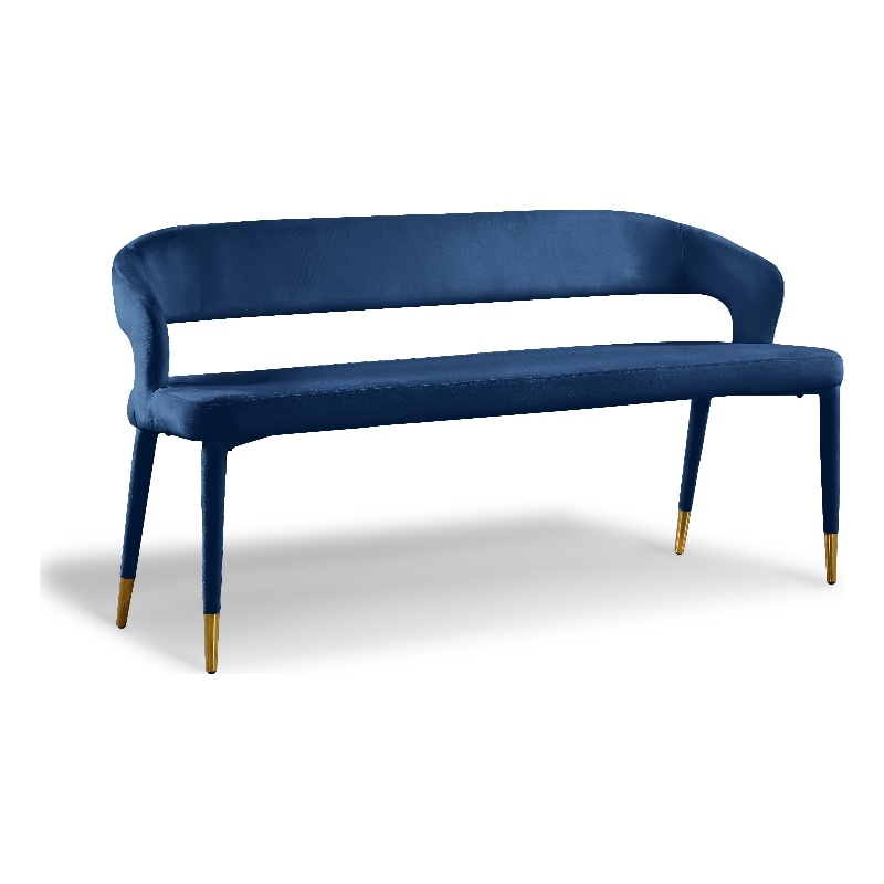 Meridian Furniture Destiny Navy Velvet Bench