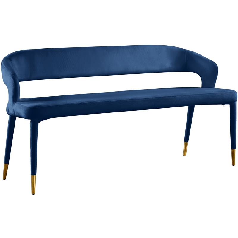 Meridian Furniture Destiny Navy Velvet Bench