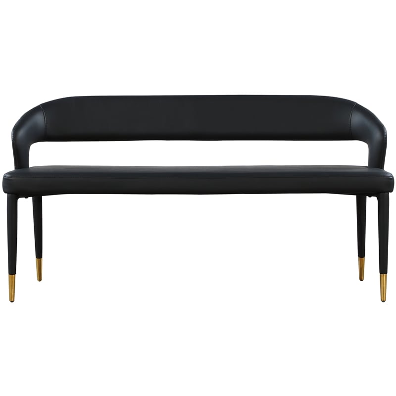 Meridian Furniture Destiny Black Vegan Leather Bench