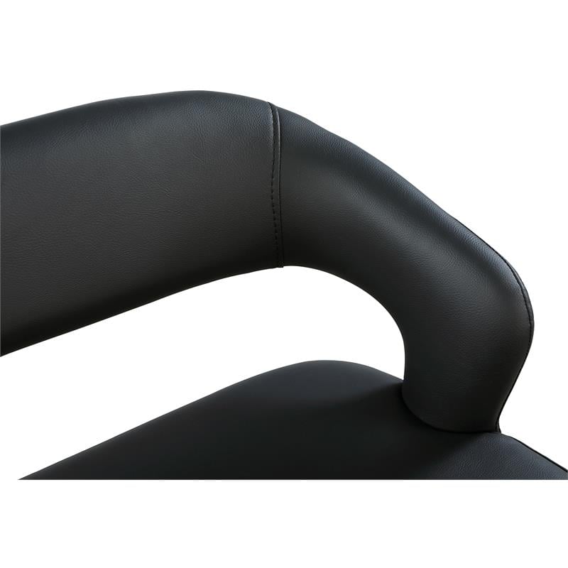 Meridian Furniture Destiny Black Vegan Leather Bench