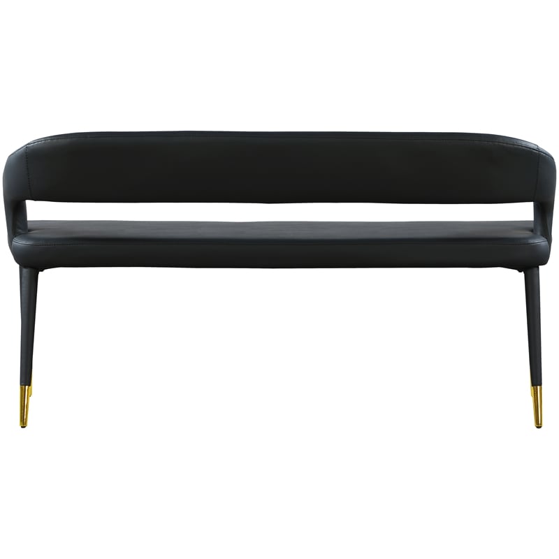 Meridian Furniture Destiny Black Vegan Leather Bench