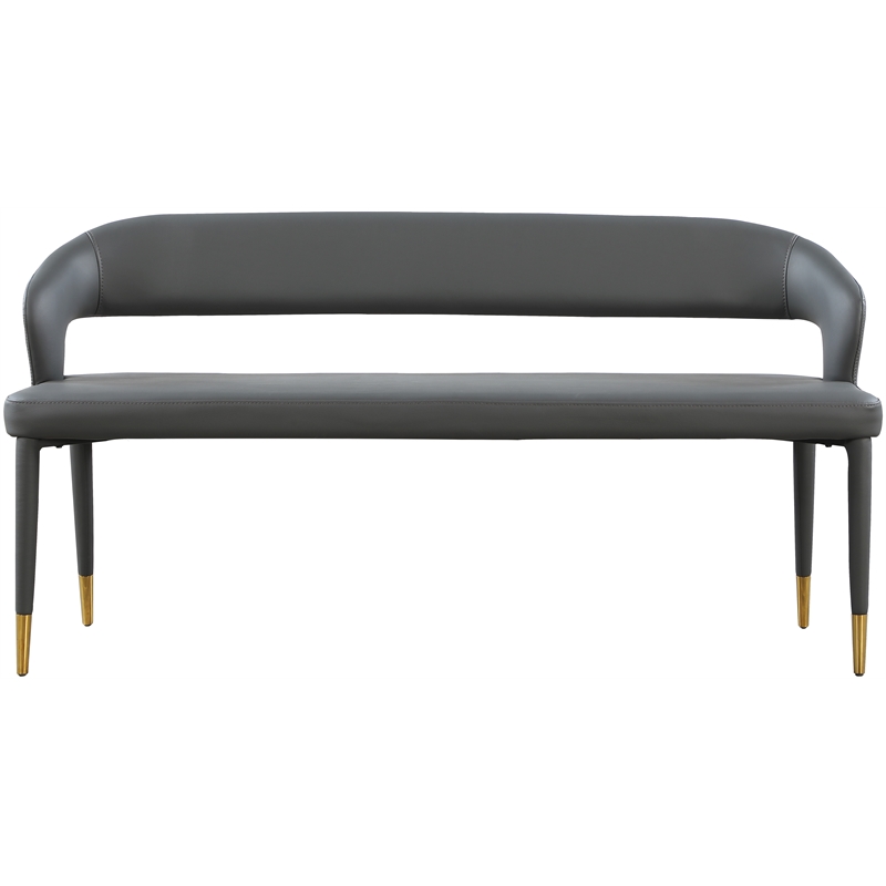Meridian Furniture Destiny Grey Vegan Leather Bench