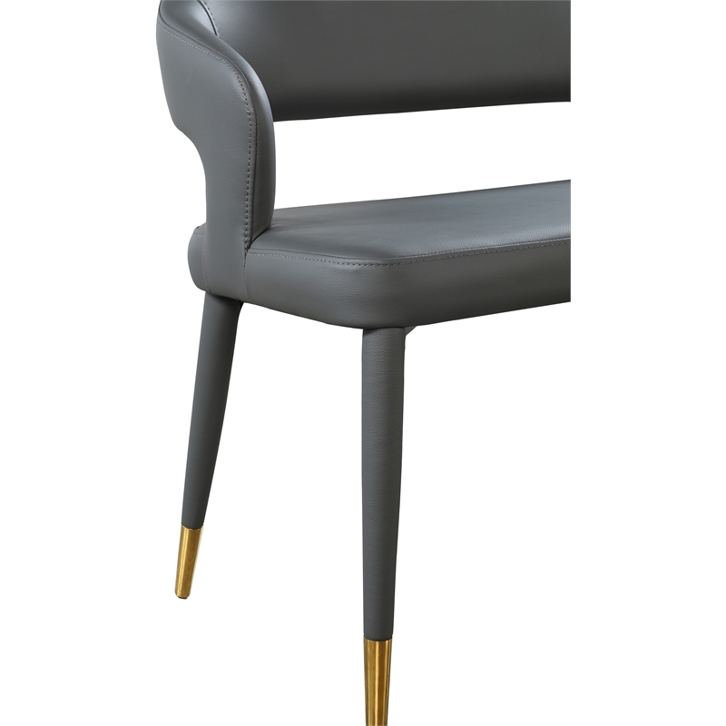 Meridian Furniture Destiny Grey Vegan Leather Bench