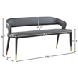 Meridian Furniture Destiny Grey Vegan Leather Bench