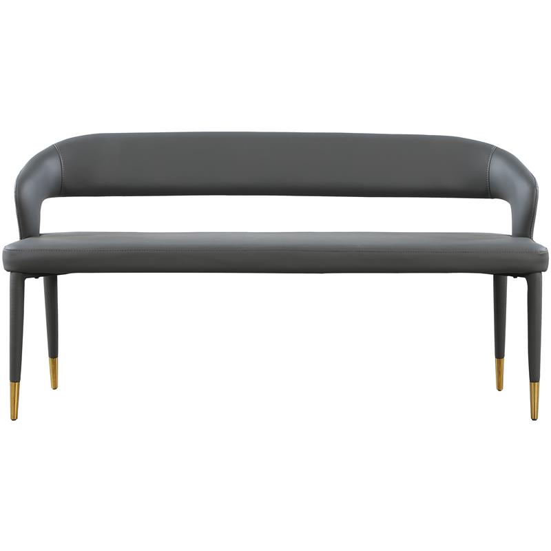 Meridian Furniture Destiny Grey Vegan Leather Bench