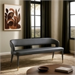Meridian Furniture Destiny Grey Vegan Leather Bench