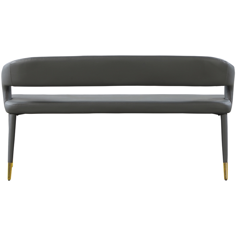 Meridian Furniture Destiny Grey Vegan Leather Bench